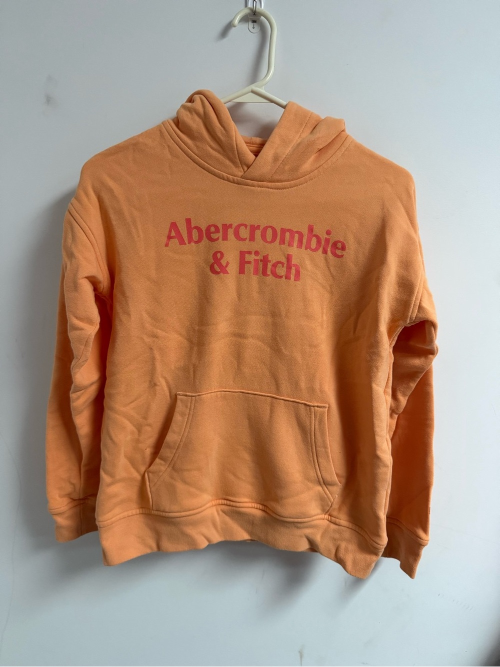 Abercrombie & Fitch Peach-Orange Hoodie with Pink Logo